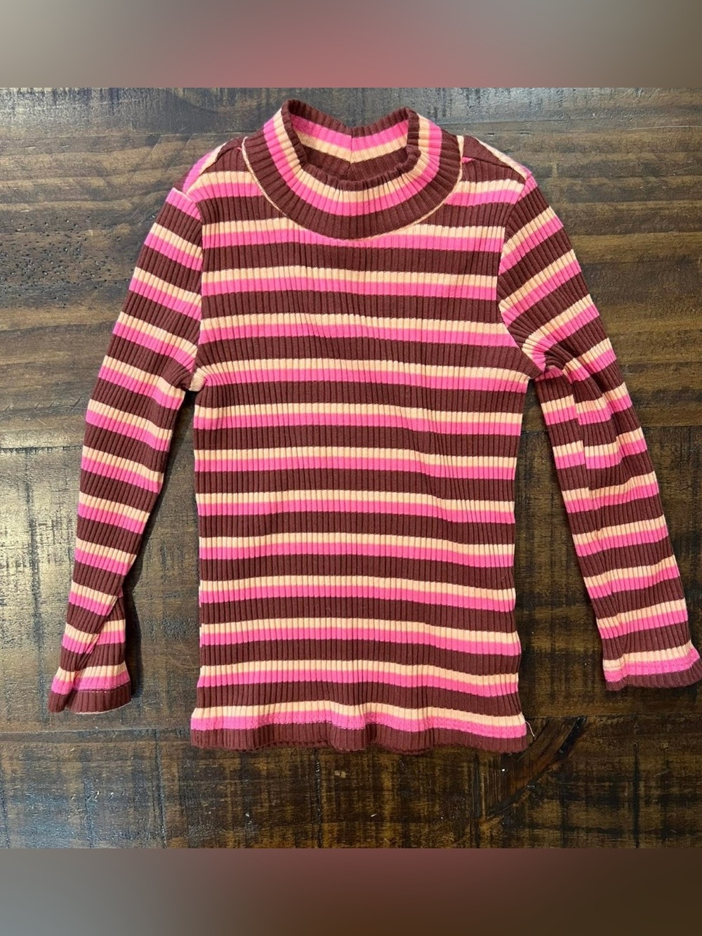 long sleeve shirts Striped Ribbed Mock Neck 18 months